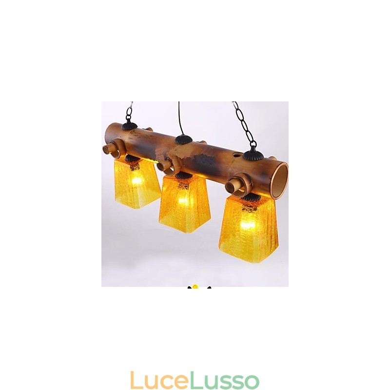 Lampadario in bambù stile country europeo mediterraneo americano