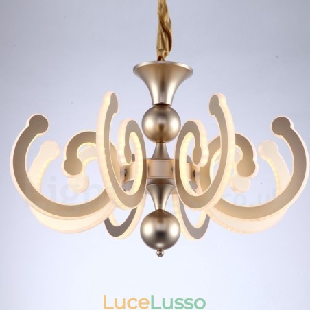 Lampadario moderno contemporaneo dimmerabile a 6 luci in acciaio con paralume in acrilico Lampadario moderno contemporaneo dimmerabile a 6 luci in acciaio con paralume in acrilico