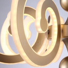 Lampadario moderno contemporaneo dimmerabile a 8 luci in acciaio con paralume in acrilico