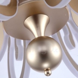 Lampadario moderno contemporaneo dimmerabile a 8 luci in acciaio con paralume in acrilico