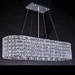 Lampadario moderno in cristallo cromato contemporaneo