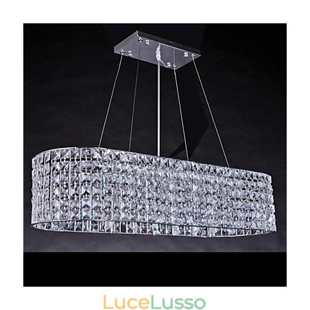 Lampadario moderno in cristallo cromato contemporaneo Lampadario moderno in cristallo cromato contemporaneo