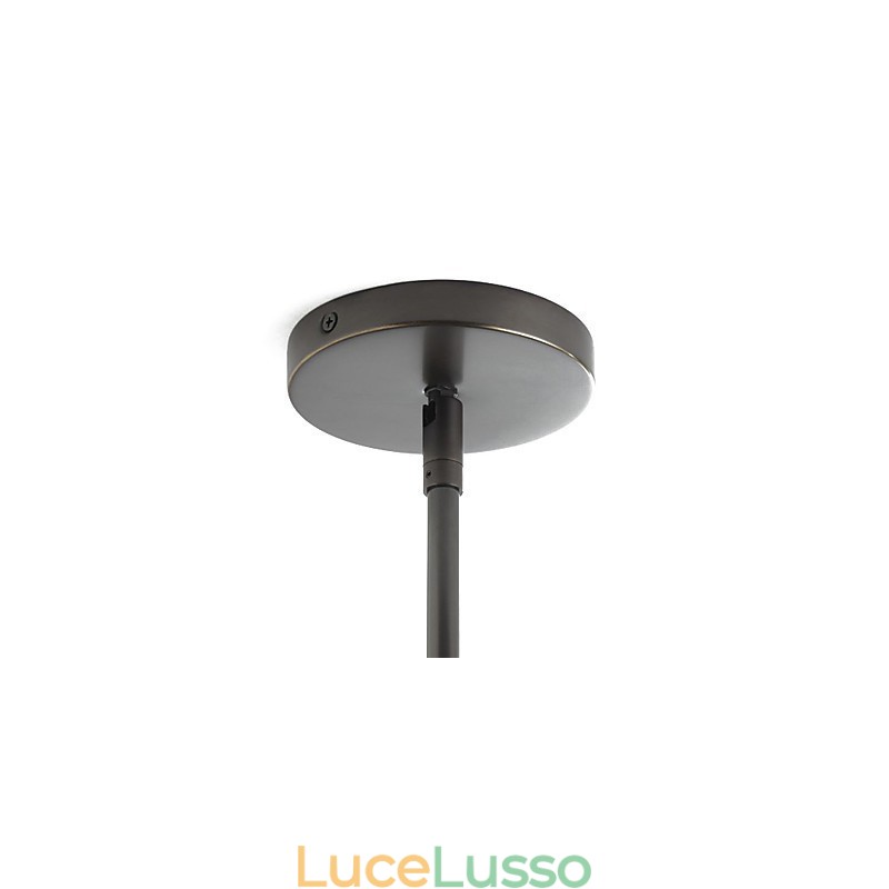 Lampadario tradizionale con 6 luci e paralume in vetro a bolle
