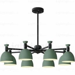 Lampadario nordico a 8 luci con paralume in lega di alluminio