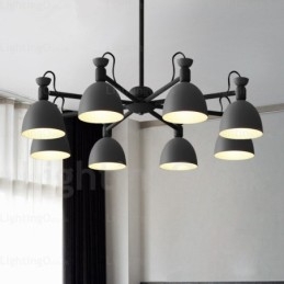 Lampadario nordico a 8 luci con paralume in lega di alluminio