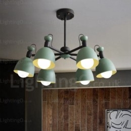 Lampadario nordico a 6 luci con paralume in lega di alluminio