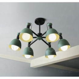 Lampadario nordico a 6 luci con paralume in lega di alluminio