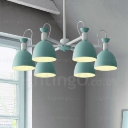 Lampadario nordico a 6 luci con paralume in lega di alluminio