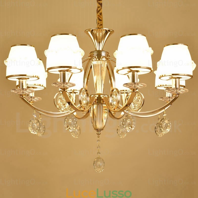 Lampadario nordico a 6 luci con paralume in vetro