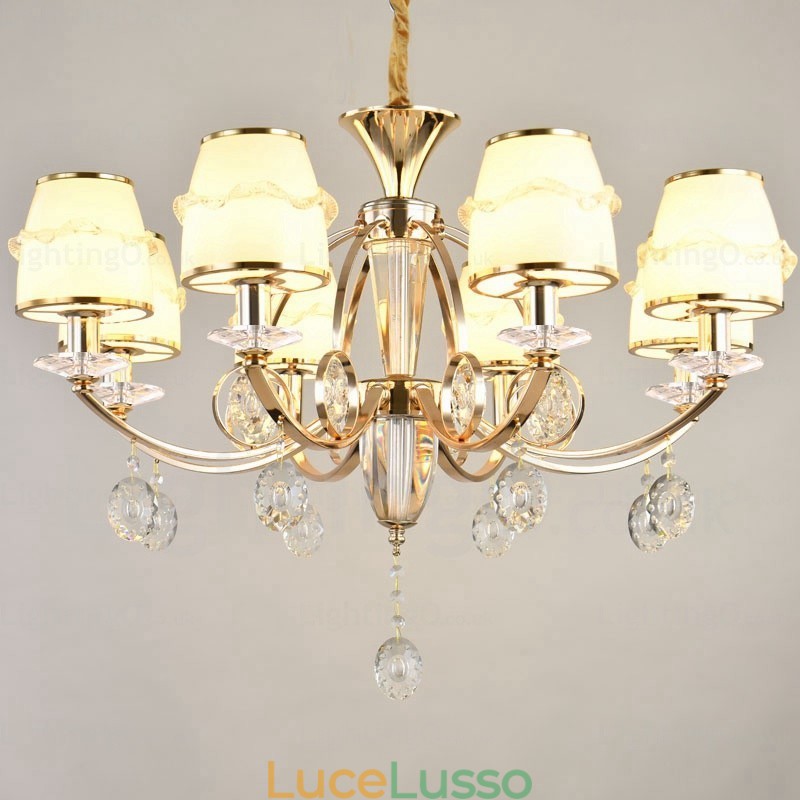 Lampadario nordico a 6 luci con paralume in vetro