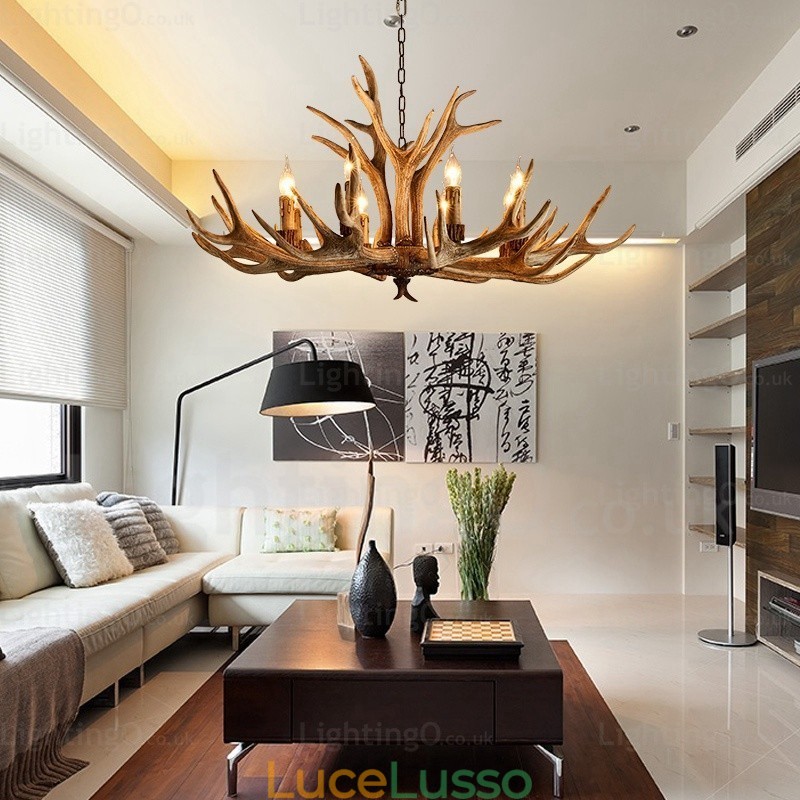 Lampadario moderno contemporaneo nordico rustico country a 8 luci