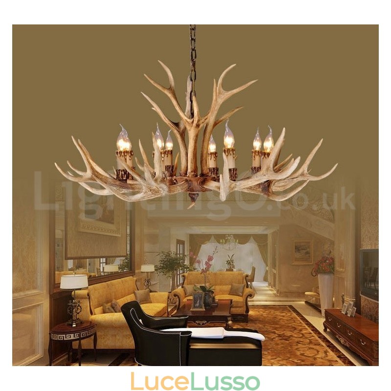 Lampadario moderno contemporaneo nordico rustico country a 8 luci
