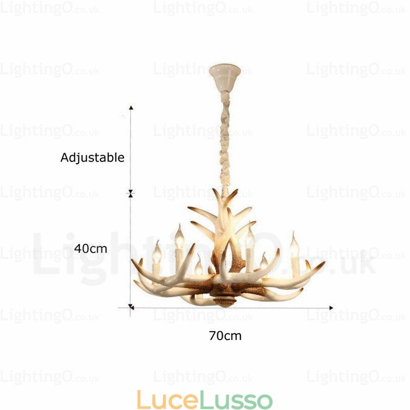 Lampadario retrò vintage a 6 luci