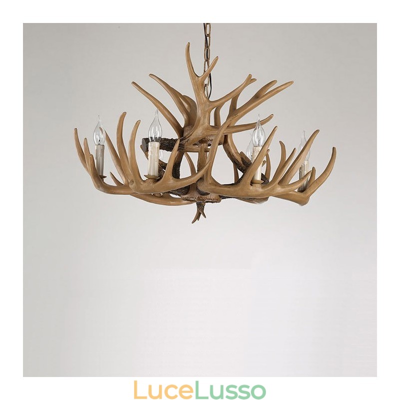 Lampadario retrò vintage a 6 luci