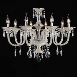 8 luci Lo stile del lampadario in vetro del palazzo con lampadina a candela