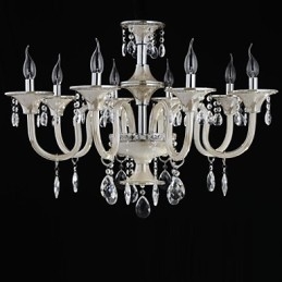 8 luci Lo stile del lampadario in vetro del palazzo con lampadina a candela