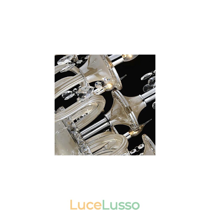 8 luci Lo stile del lampadario in vetro del palazzo con lampadina a candela