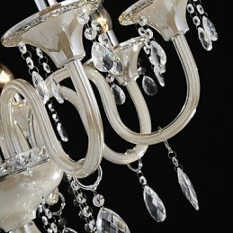 8 luci Lo stile del lampadario in vetro del palazzo con lampadina a candela