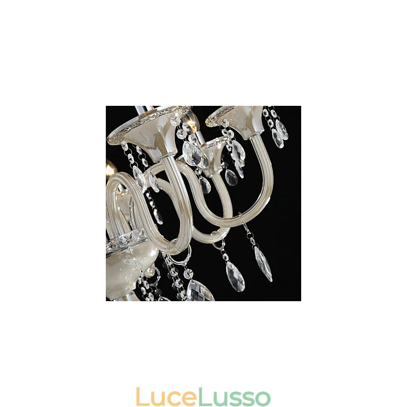 8 luci Lo stile del lampadario in vetro del palazzo con lampadina a candela