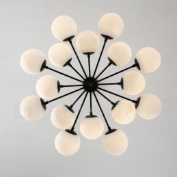 Lampadario nordico a 16 luci con paralume in vetro