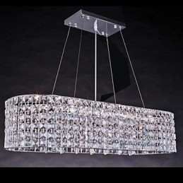 Lampadario moderno in cristallo cromato contemporaneo