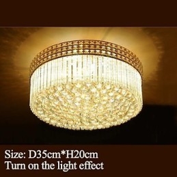 Lampadario moderno di lusso in cristallo con cupola di assorbimento della luce, diametro 35 cm, contiene 3 lampadine.