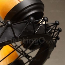 Lampada a sospensione retrò vintage rustico country a 8 luci con paralume in vetro