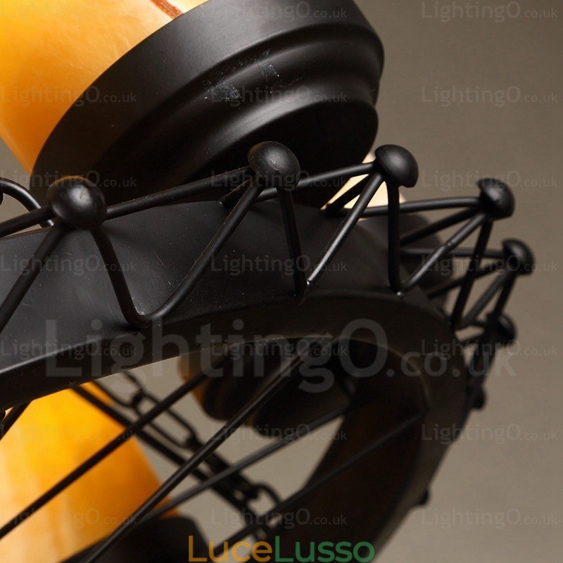 Lampada a sospensione retrò vintage rustico country a 8 luci con paralume in vetro