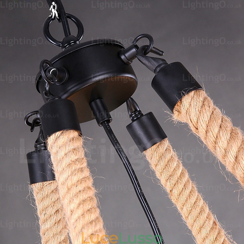 Lampada a sospensione rustica country a 8 luci