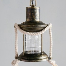 Lampada a sospensione retrò vintage rustico country a 2 luci con paralume in vetro