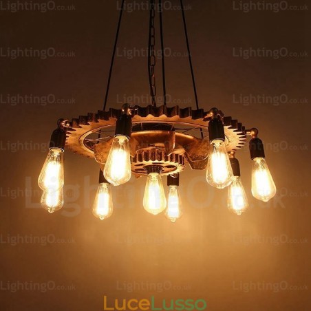 Lampada a sospensione retrò vintage a 9 luci Lampada a sospensione retrò vintage a 9 luci