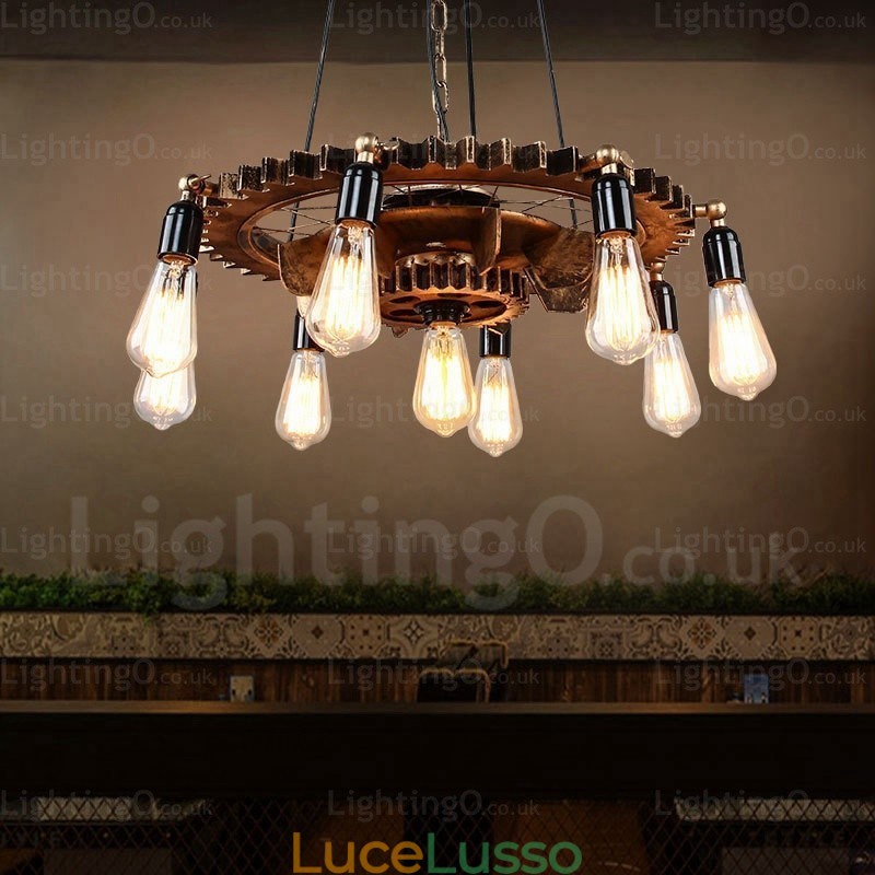 Lampada a sospensione retrò vintage a 9 luci