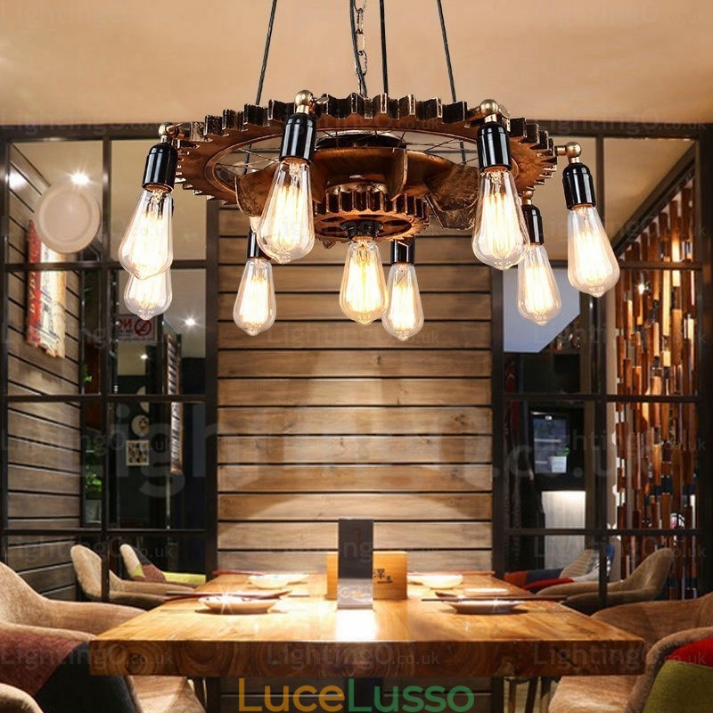 Lampada a sospensione retrò vintage a 9 luci