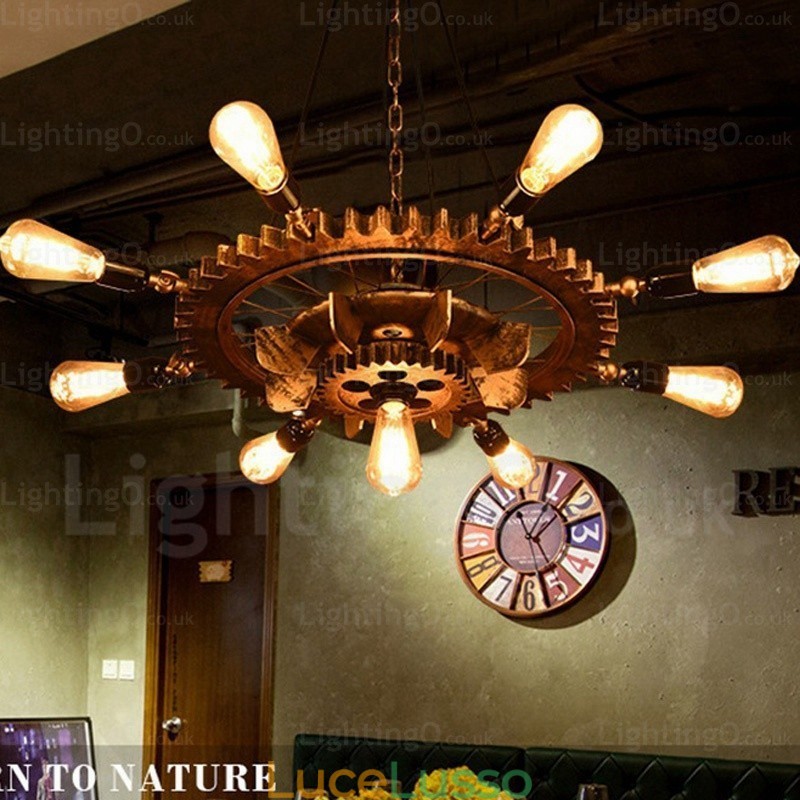Lampada a sospensione retrò vintage a 9 luci