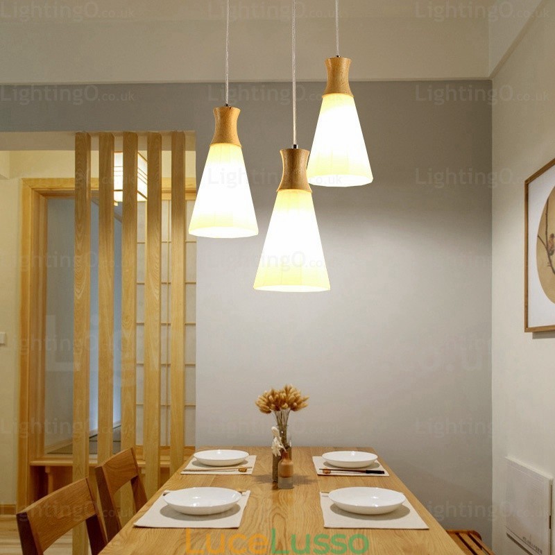 Lampada a sospensione moderna nordica contemporanea con paralume in vetro