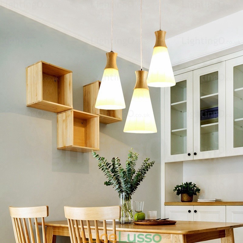 Lampada a sospensione moderna nordica contemporanea con paralume in vetro