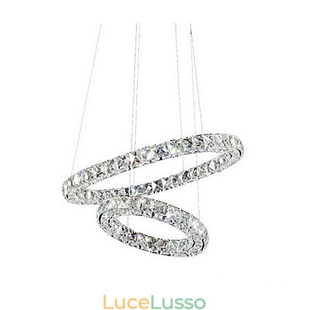 Lampada a sospensione in cristallo Illuminazione moderna 2 anelli tre lati K9 Cristallo Luci da soffitto per interni Lampade Lampada a sospensione in cristallo Illuminazione moderna 2 anelli tre lati K9 Cristallo Luci da soffitto per interni Lampade