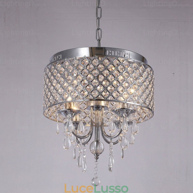 Lampada a sospensione moderna contemporanea a 1 luce con paralume in cristallo