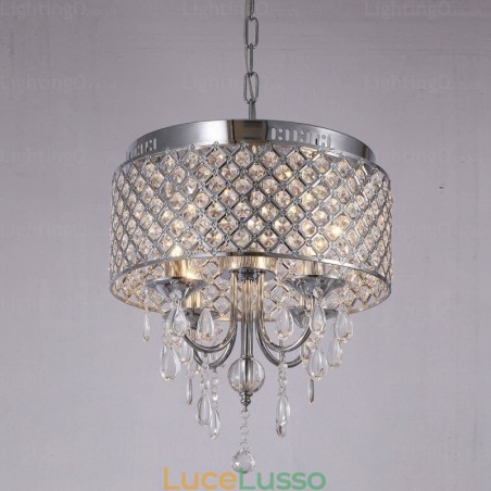 Lampada a sospensione moderna contemporanea a 1 luce con paralume in cristallo Lampada a sospensione moderna contemporanea a 1 luce con paralume in cristallo