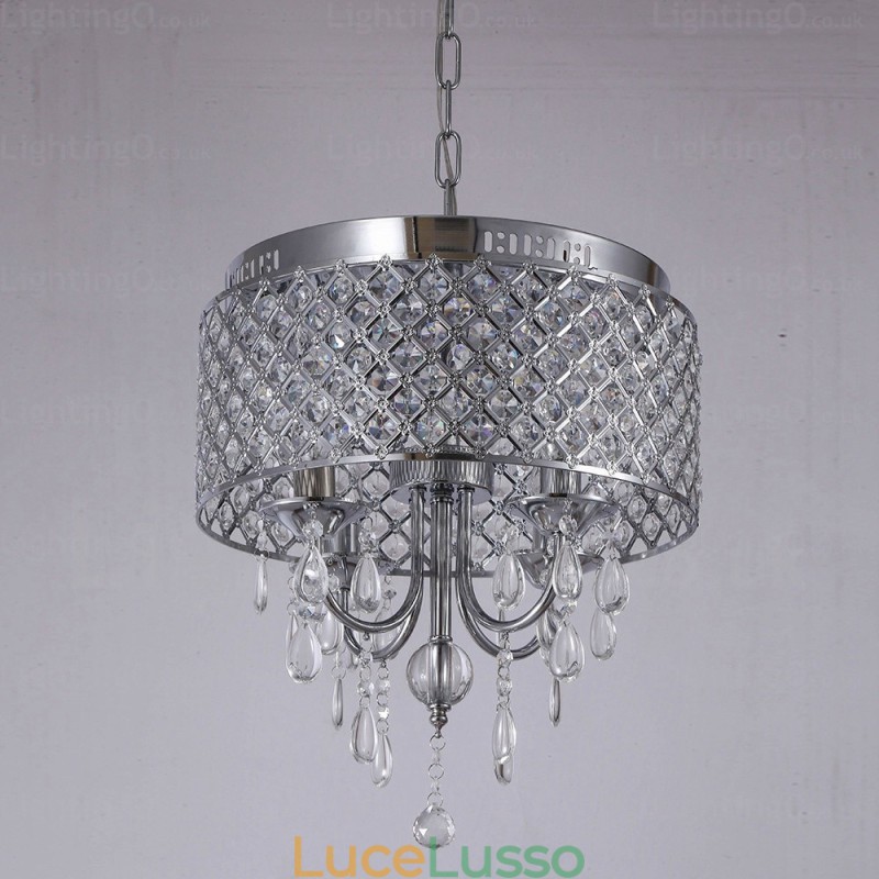 Lampada a sospensione moderna contemporanea a 1 luce con paralume in cristallo