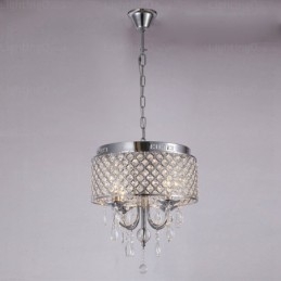 Lampada a sospensione moderna contemporanea a 1 luce con paralume in cristallo