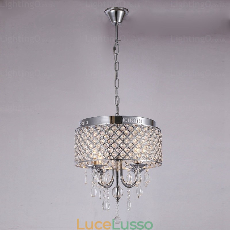 Lampada a sospensione moderna contemporanea a 1 luce con paralume in cristallo