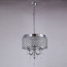Lampada a sospensione moderna contemporanea a 1 luce con paralume in cristallo