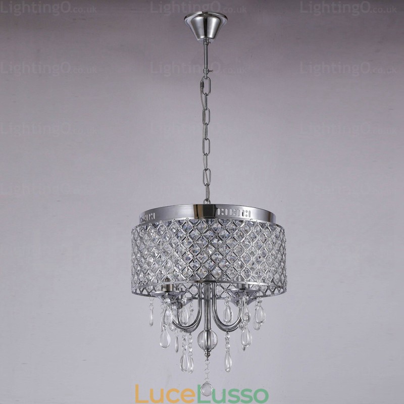 Lampada a sospensione moderna contemporanea a 1 luce con paralume in cristallo