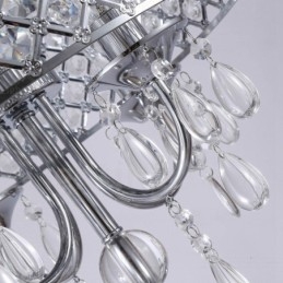 Lampada a sospensione moderna contemporanea a 1 luce con paralume in cristallo