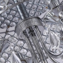Lampada a sospensione moderna contemporanea a 1 luce con paralume in cristallo