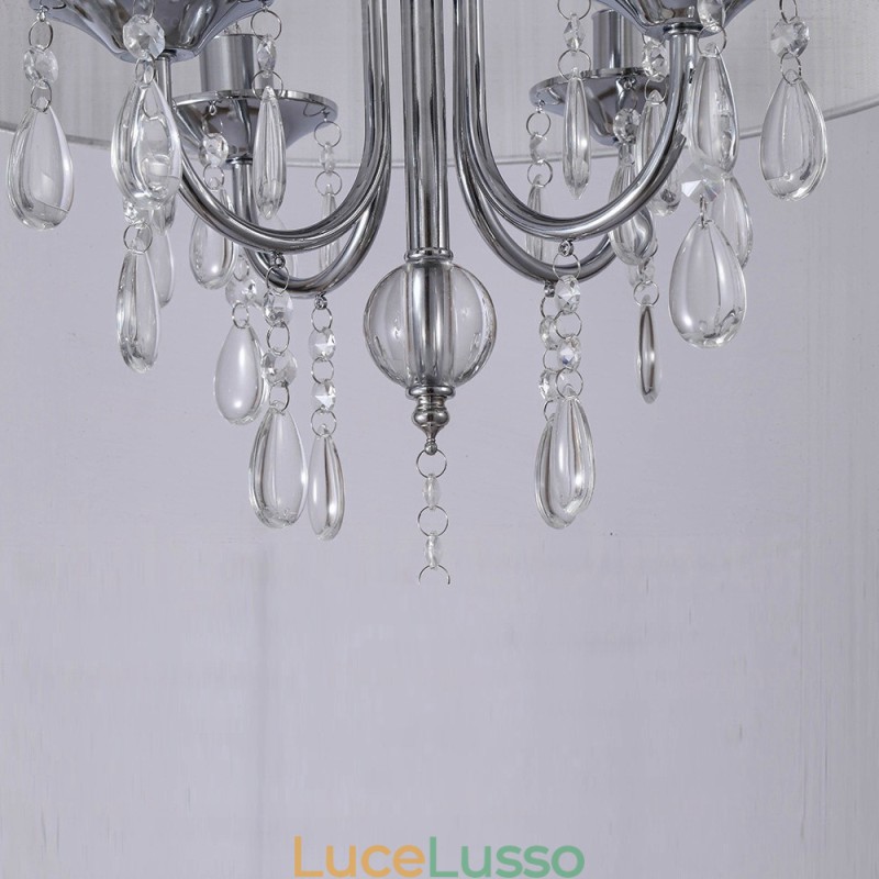 Lampada a sospensione moderna contemporanea a 1 luce con paralume in cristallo