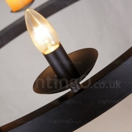 Lampada a sospensione retrò vintage a 8 luci con paralume in marmo