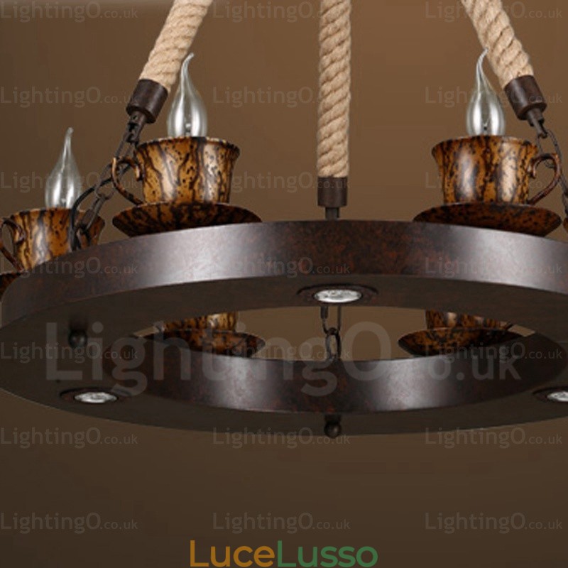 Lampada a sospensione rustica da 9 luci