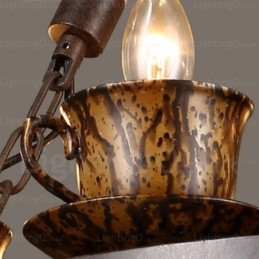 Lampada a sospensione rustica da 9 luci